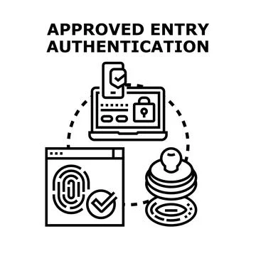 Digital security access approval authentication concept Stock Illustration