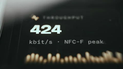 Digital Security Access Data Display with moving graphs Stock Footage 337476596