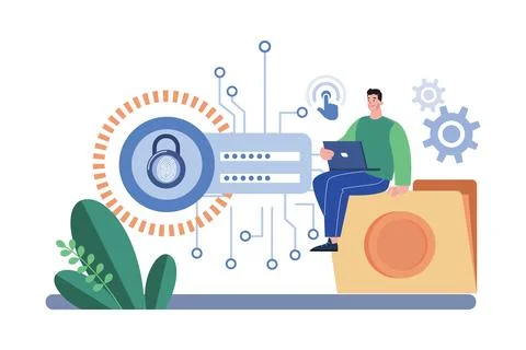 Digital Security Access Illustration concept on white background Stock Illustration