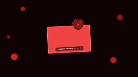 Digital Security Alert Showing Infected Message Detected Notification Stock Footage 347626508
