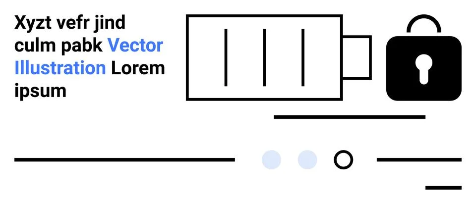 Digital Security and Data Protection Concept with Lock and USB Port Elements Stockillustratie