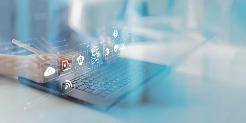 Digital Security and Data Protection in a Connected Environment. Stock Photos