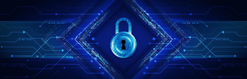 Digital security and network protection. Cybersecurity for internet projects. Stock Illustration