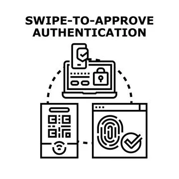 Digital security approving process biometric authentication Stock Illustration