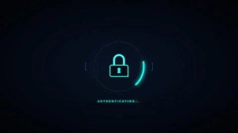 Digital security authentication hud interface with padlock and access secur.. Stock Footage 337567134