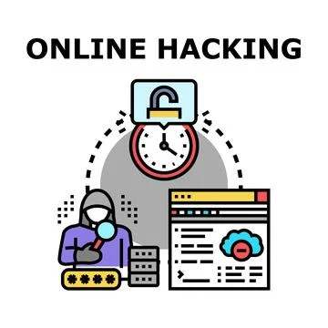 Digital security breach and cyber identity theft Stock Illustration