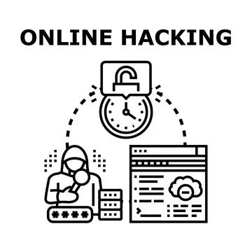 Digital security breach and cyber identity theft Stock Illustration