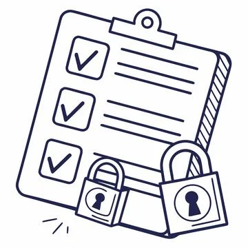 Digital Security Compliance Checklist Vector Icon Stock Illustration