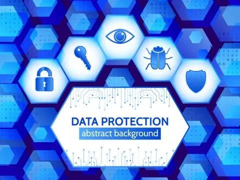 Digital security concept background. Global internet network protection. Stock Illustration