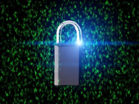 Digital security concept with code and lock 写真素材