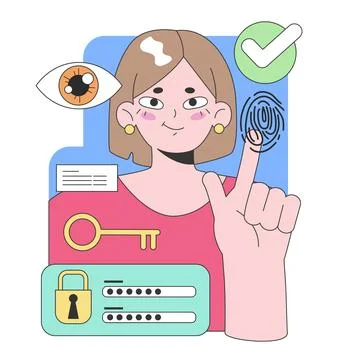 Digital security concept. Flat vector illustration. Stock Illustration