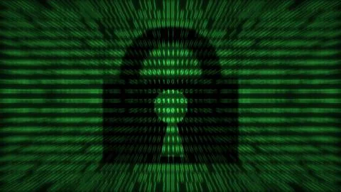 Digital Security Concept with Lock and Binary Code Stock Illustration