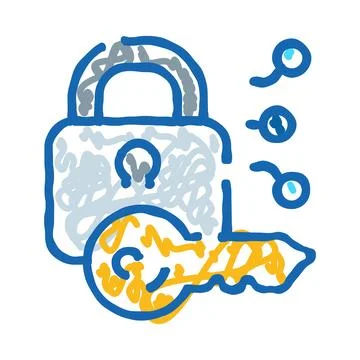 Digital security concept with lock and key symbol Stock Illustration