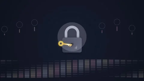 Digital Security Concept: Padlock and Key on Data Background, Cyber Securit.. Stock Footage 348231711