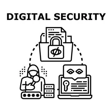 Digital security concept protecting data from cybercrime Stock Illustration