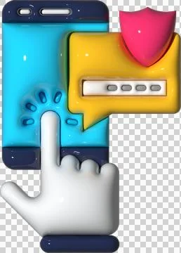 Digital Security Concept with Smartphone and Finger. Stock Illustration