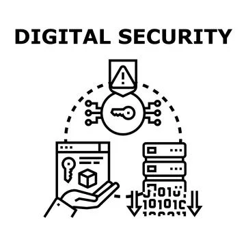 Digital security concept validating confidential data protection Stock Illustration