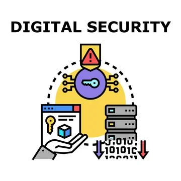Digital security concept validating confidential data protection Stock Illustration