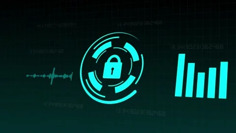 Digital security dashboards display network firewall data. Security dashboa.. 库存影片 340997857