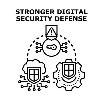 Digital security defense system providing data protection イラスト素材