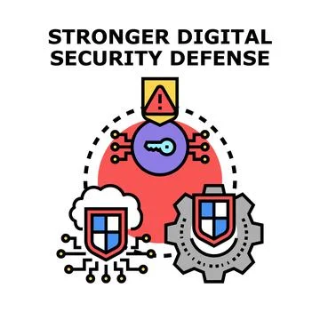 Digital security defense system providing data protection イラスト素材