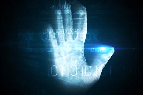 Digital security hand scan Illustrazione stock