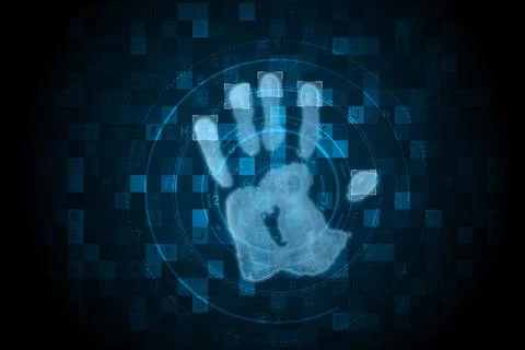 Digital security hand scan Stock Photos