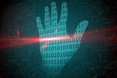 Digital security hand scan Foto stock