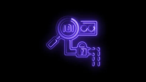 Digital security icon concept with magnifying glass over password and lock .. Stock Footage 346139467
