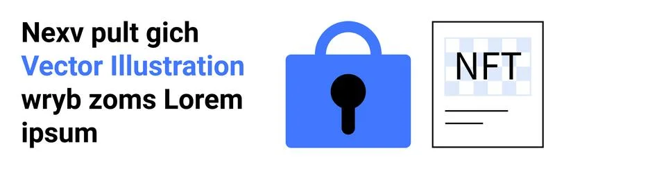 Digital Security Icon with NFT Document Highlighting Data Security and Bloc.. Stock Illustration