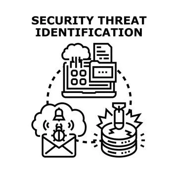 Digital security identifying cyber threats and data vulnerabilities イラスト素材