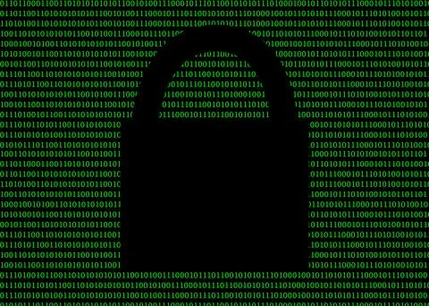 Digital security. Illustration of lock on binary code 库存照片