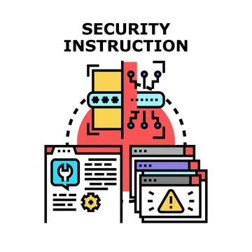 Digital security instruction protecting cyber information access Stock Illustration