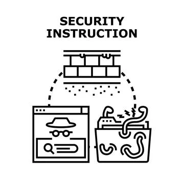 Digital security instruction for protecting online data Stock Illustration