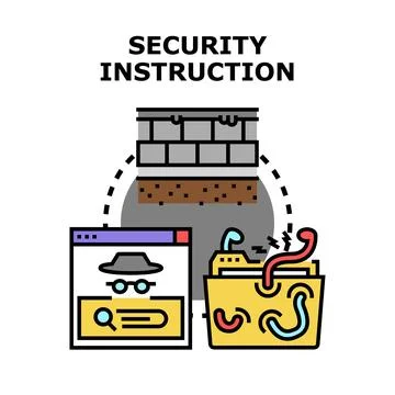 Digital security instruction for protecting online data Stock Illustration