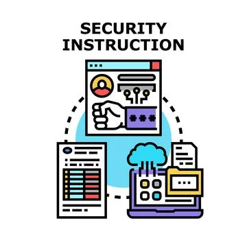 Digital security instruction teaching secure data access イラスト素材