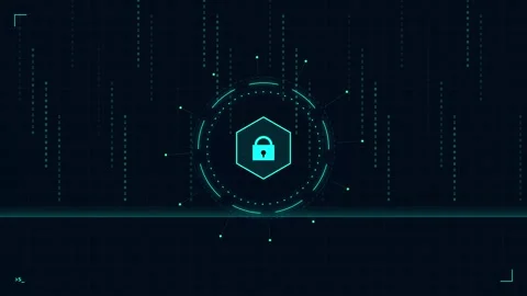 Digital Security Interface With Binary Data Stream Stock-Footage 347018551