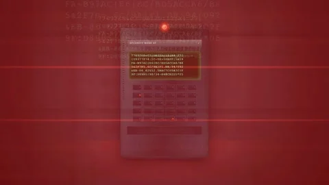 Digital security interface with scrolling binary code and authentication screen Stock-Footage 341827813
