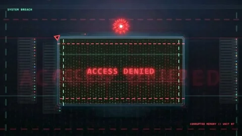 Digital Security Interface Showing Access Denied Warning on a High Tech Видео 343160500