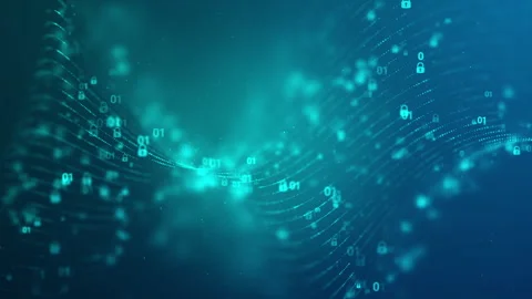 Digital Security Key Abstract Data Wave Background Stock Footage 338447452