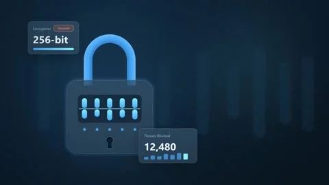 Digital Security Lock with 256 Bit Encryption and Network Defense Vidéo 347869994