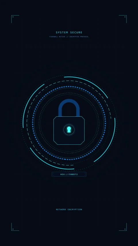 Digital security lock animation with data protection, cyber safety, encrypt.. Stock Footage 348332601