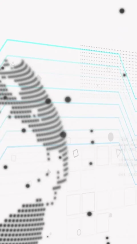 Digital security lock animation over world map with data lines and coding Video stock 319811165
