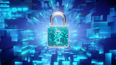 Digital Security Lock with Code Matrix Stock Footage 277532803