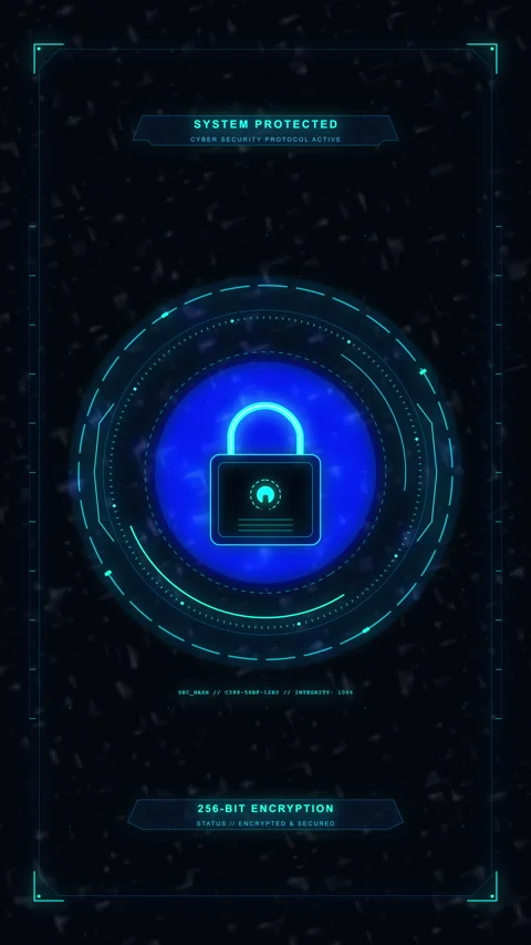 Digital security lock, cybersecurity, data protection, technology, network Stock Footage 347563886