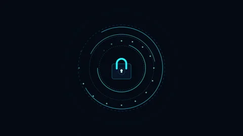 Digital security lock, data privacy, cyber safety, encryption, network prot.. Видео 348332811