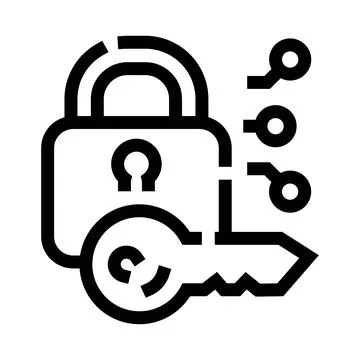 Digital security lock with electronic key concept Stock Illustration
