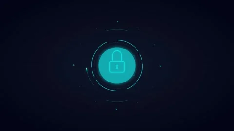 Digital security lock hud animation: cyber data protection and successful a.. Stock Footage 337566584