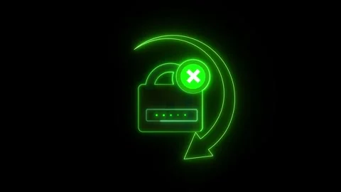 Digital security lock with warning symbol indicating possible system breach.. Stock Footage 334218563