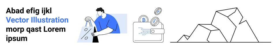 Digital security, online payments, data encryption, wallet management, geomet 스톡 일러스트